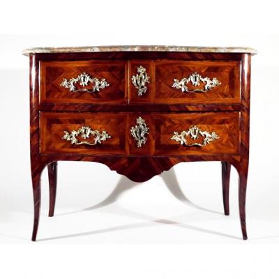 Regency Style Commode Louis XV Stamped Marchand, Eighteenth Century