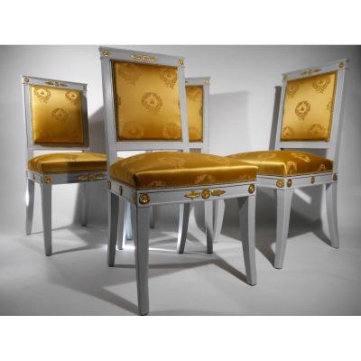 Suite Of 4 Empire Chairs By Jacob, Beginning Of The 19th Century