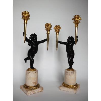 Pair Of Candelabra By Ravrio, Louis XVI, Late 18th Century