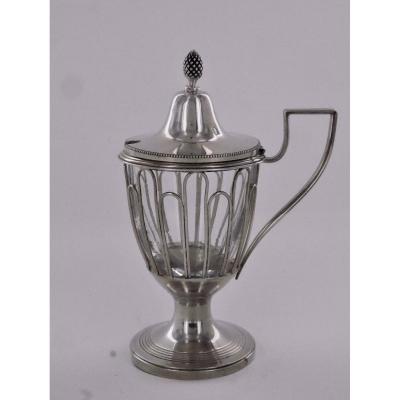Mustard Pot In Sterling Silver, Early 19th Century