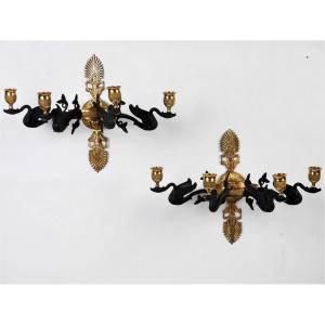 Pair Of Empire Period Sconces, Early 19th Century