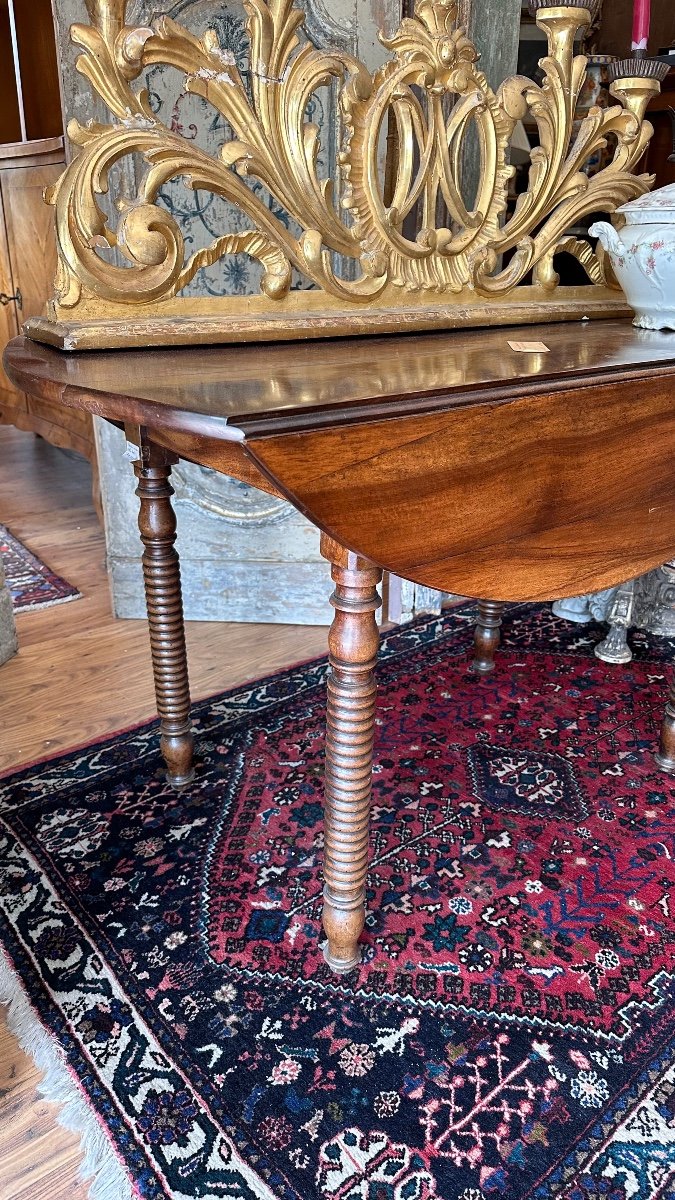 Table Ovale à Lattes, En Noyer Fin XIXème.-photo-2