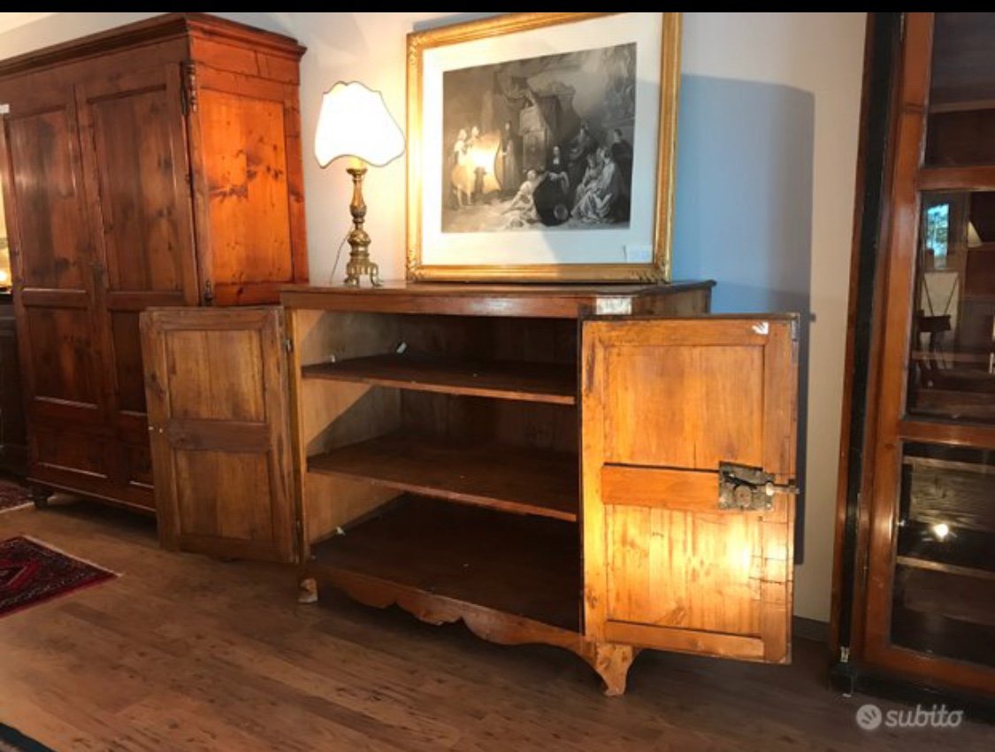 Sideboard Gattice Wooden . Siena Late 18th Century.-photo-3