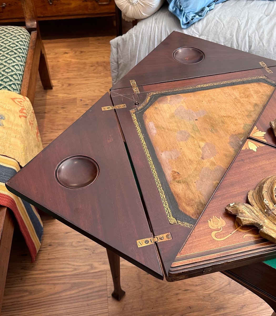 Table à Jeux Art Nouveau, Française Du Début Des Années 1900.-photo-1