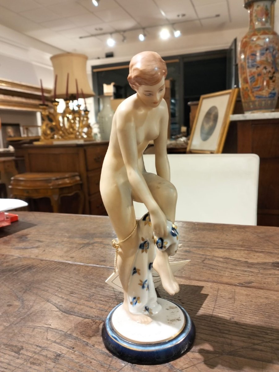 Female Figure In Royal Dux Porcelain 1940/50-photo-2