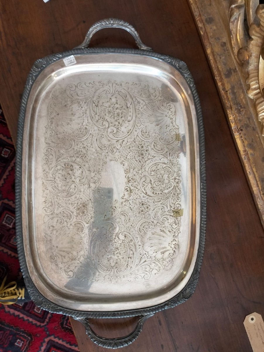 English Silver Tray From The Late 19th Century-photo-4