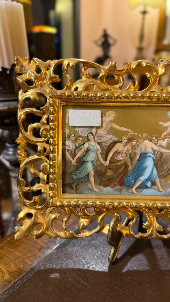 Reproduction Du Tableau "aurora" De Guido Reni. Cadre à La Feuille d'Or-photo-3