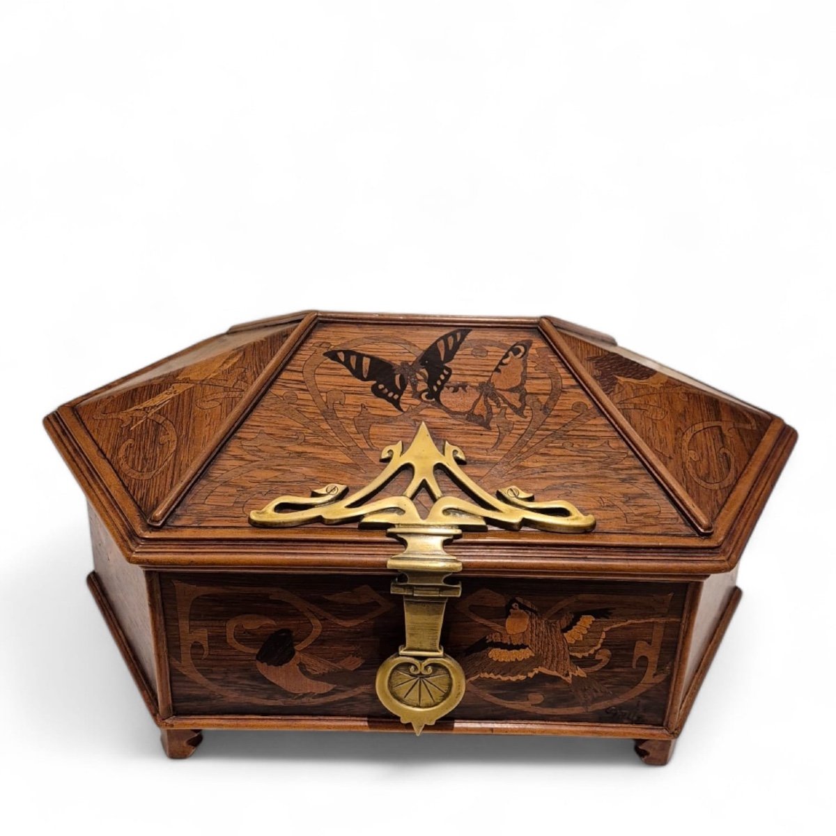 Emile Gallé (1846-1904), Marquetry Casket, Circa 1890-photo-2