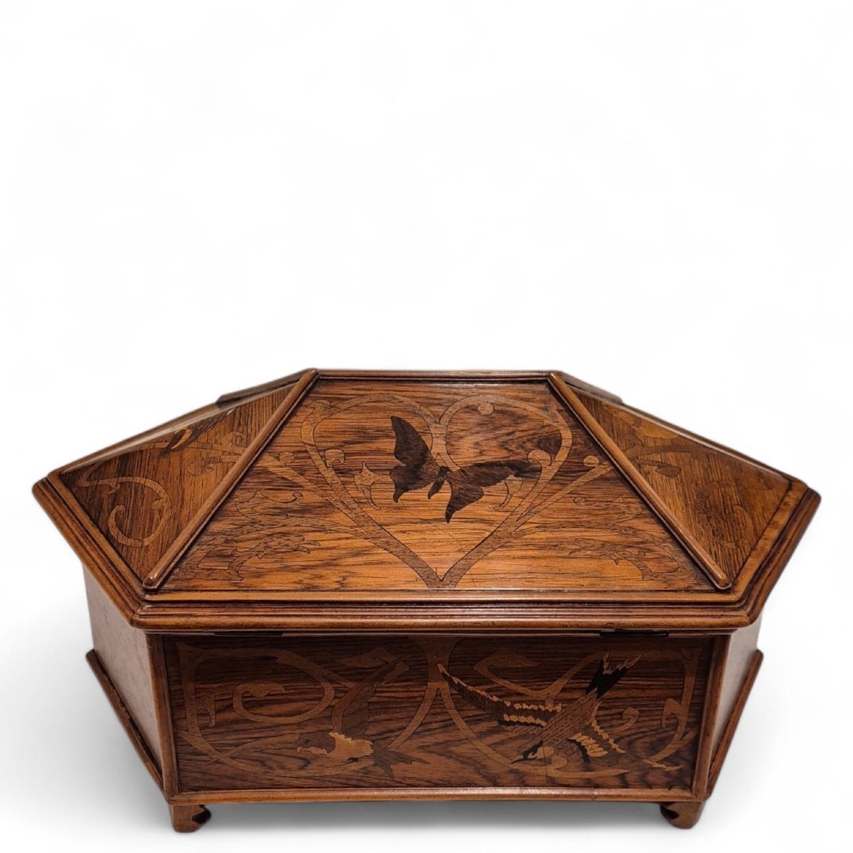 Emile Gallé (1846-1904), Marquetry Casket, Circa 1890-photo-4