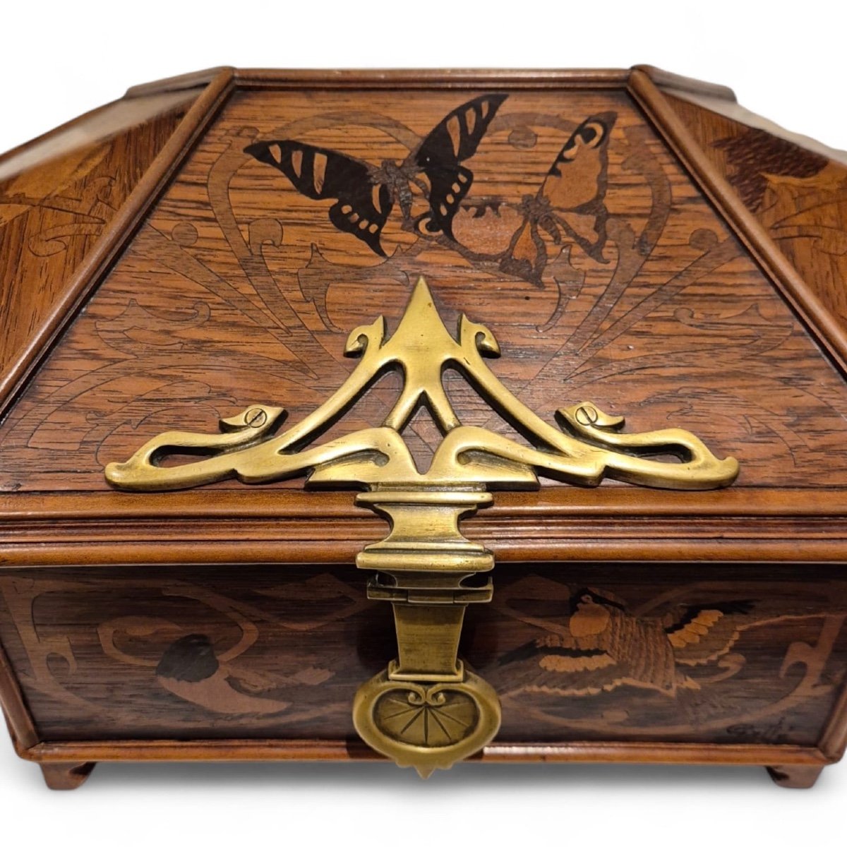 Emile Gallé (1846-1904), Marquetry Casket, Circa 1890-photo-3