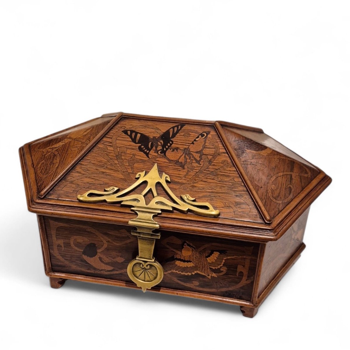 Emile Gallé (1846-1904), Marquetry Casket, Circa 1890