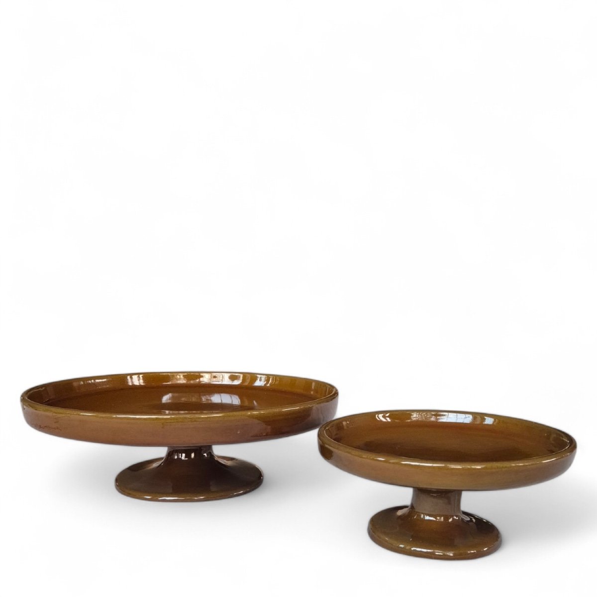 Jacques And Dani Ruelland, Pair Of Ceramic Cups On Pedestal -photo-3