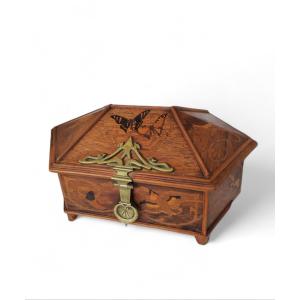 Emile Gallé (1846-1904), Marquetry Casket, Circa 1890