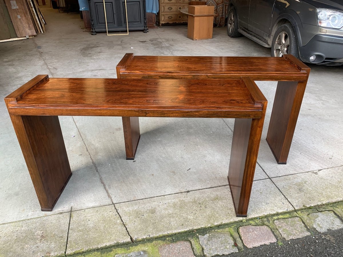 Pair Of Art Deco Consoles-photo-3