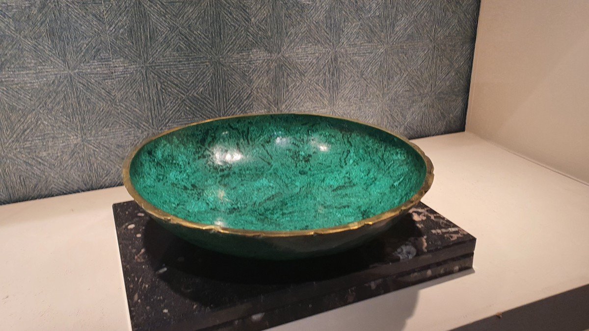 Large Malachite Round Dish