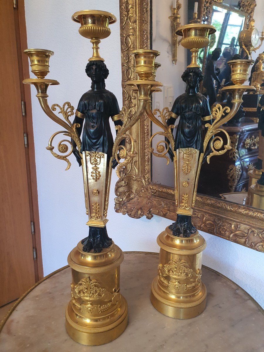 Pairs Of Empire Candelabra