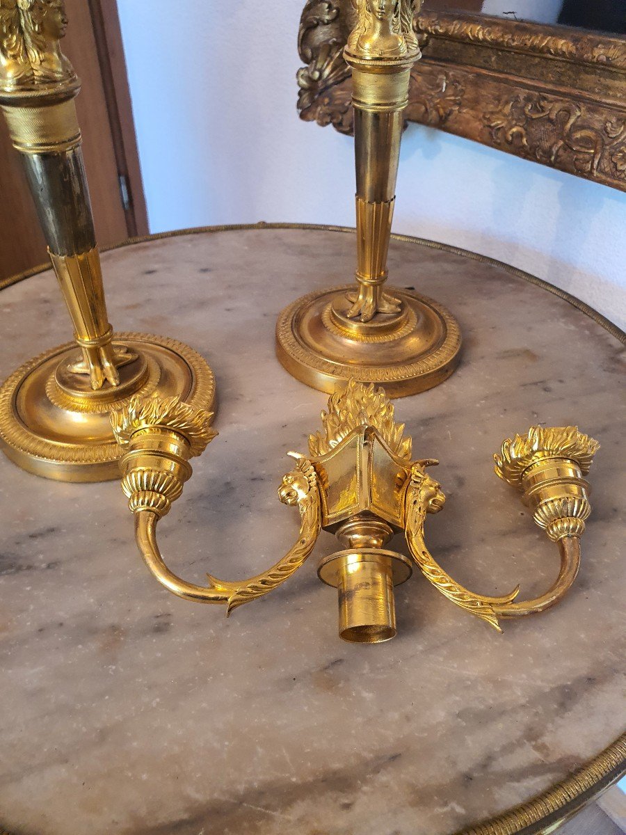 Pair Of Russian Empire Candlesticks-photo-3