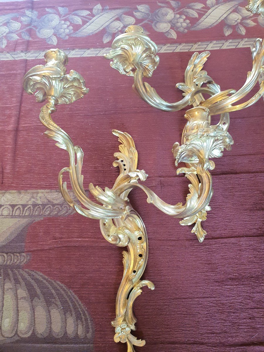 Pairs Of Louis XV Style Wall Sconces-photo-4