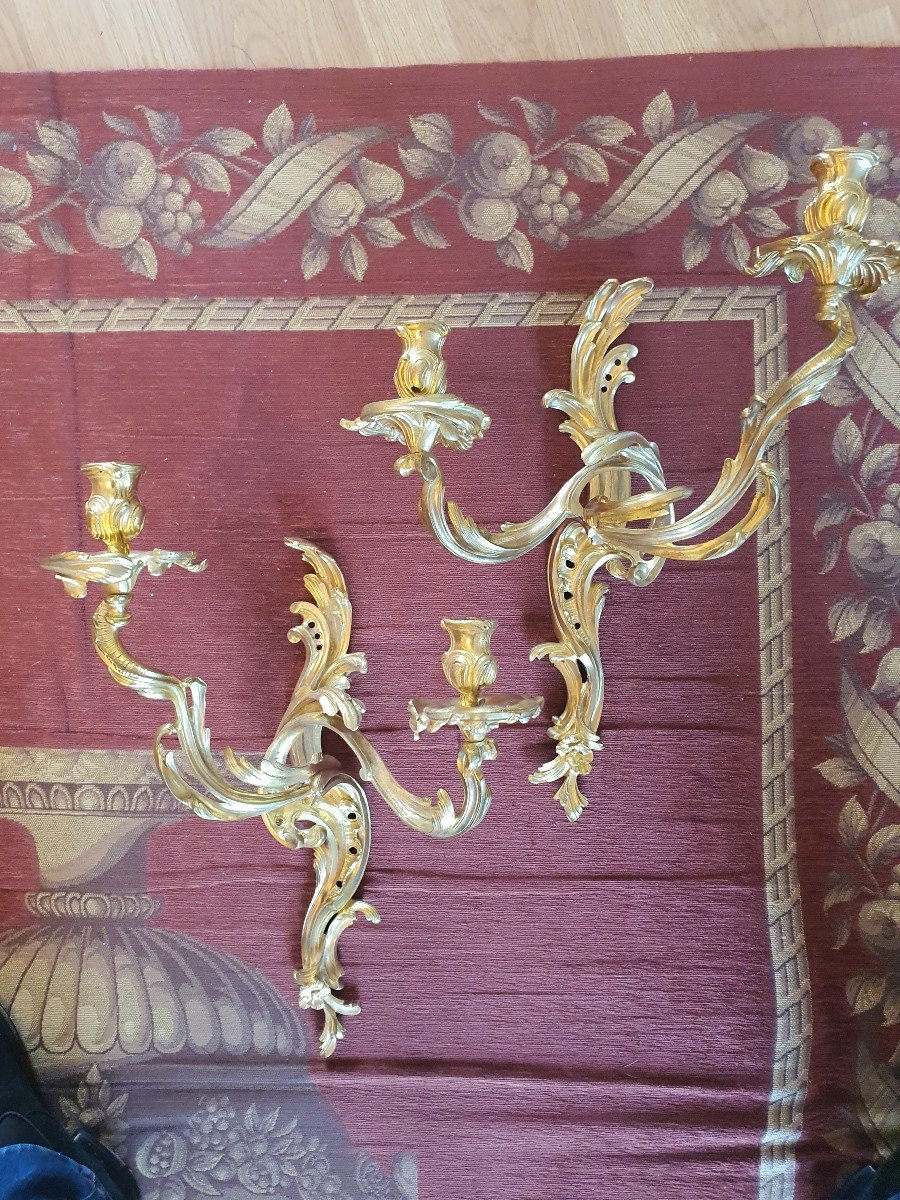 Pairs Of Louis XV Style Wall Sconces-photo-1