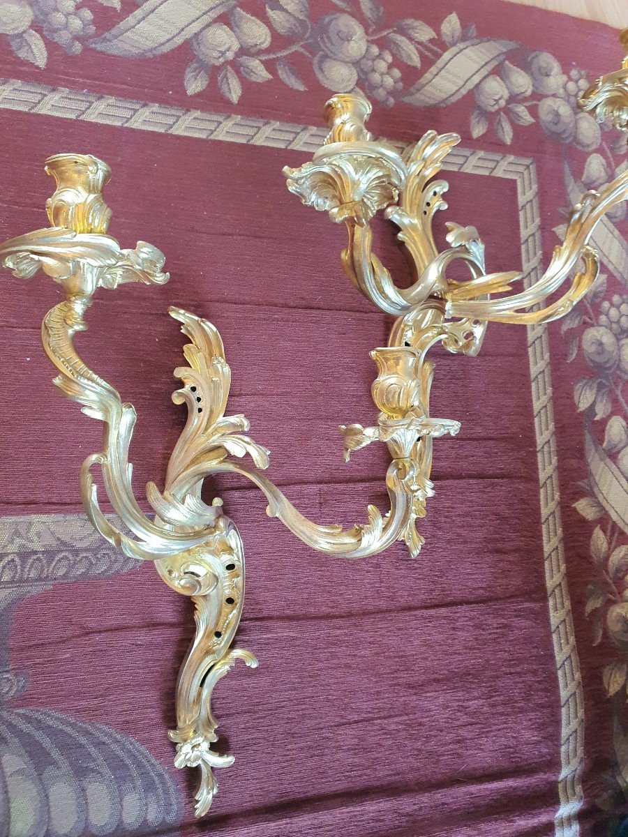 Pairs Of Louis XV Style Wall Sconces-photo-4