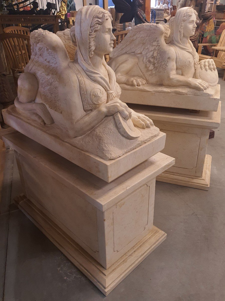 Pairs Of Marble Sphinxes 