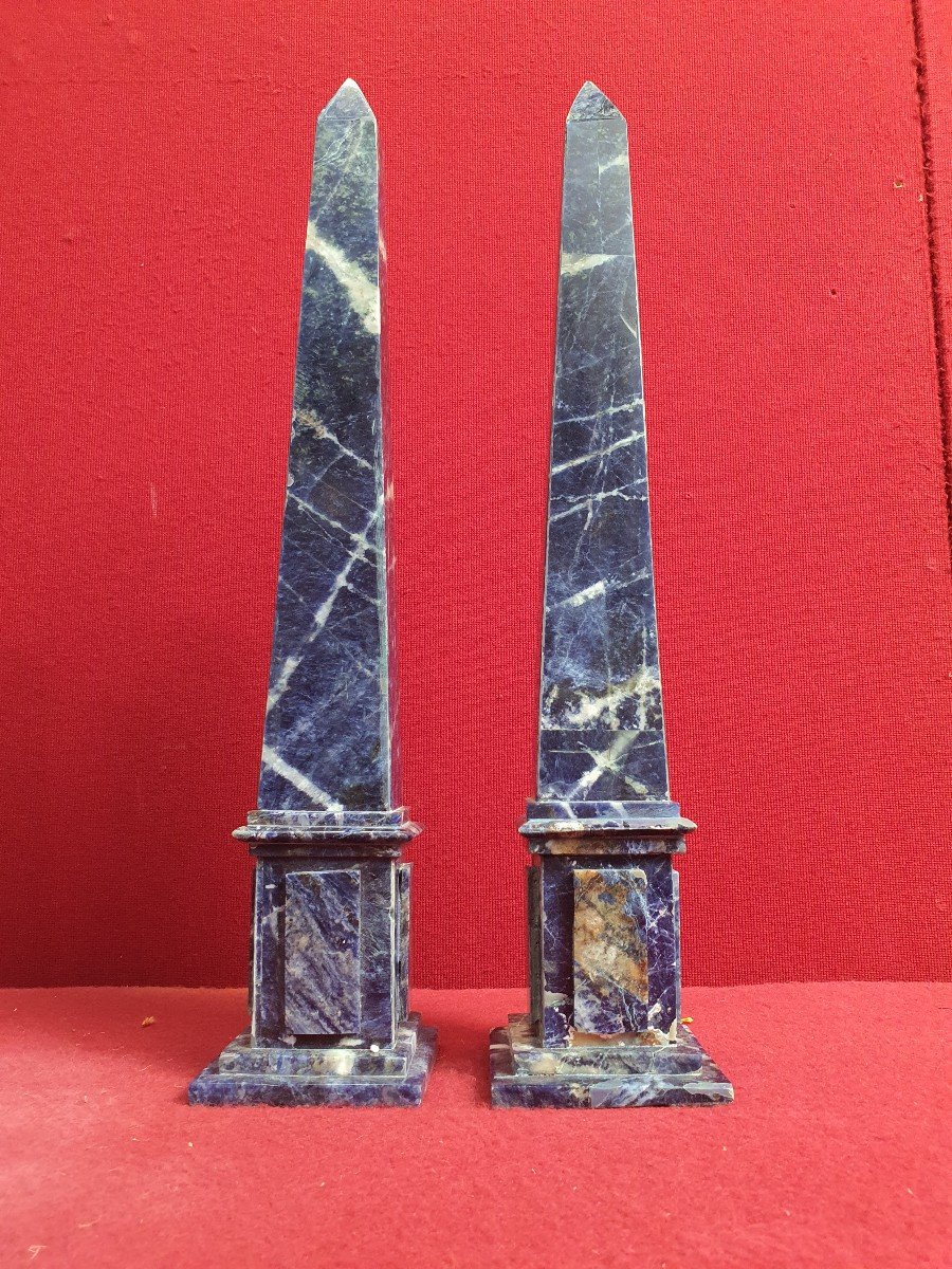 Obelisk Sodalite 50 Cm Paires 20eme