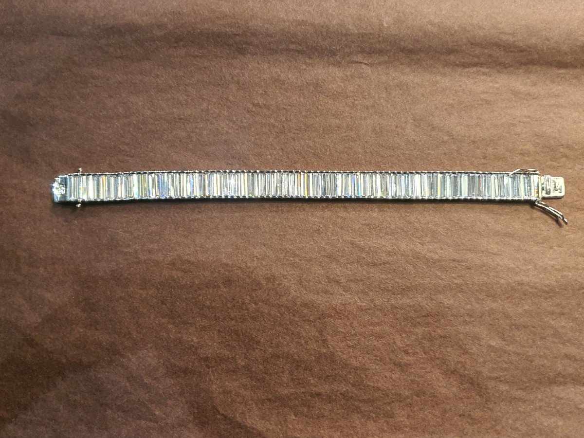 Silver Baguette/zircon Bracelet-photo-2