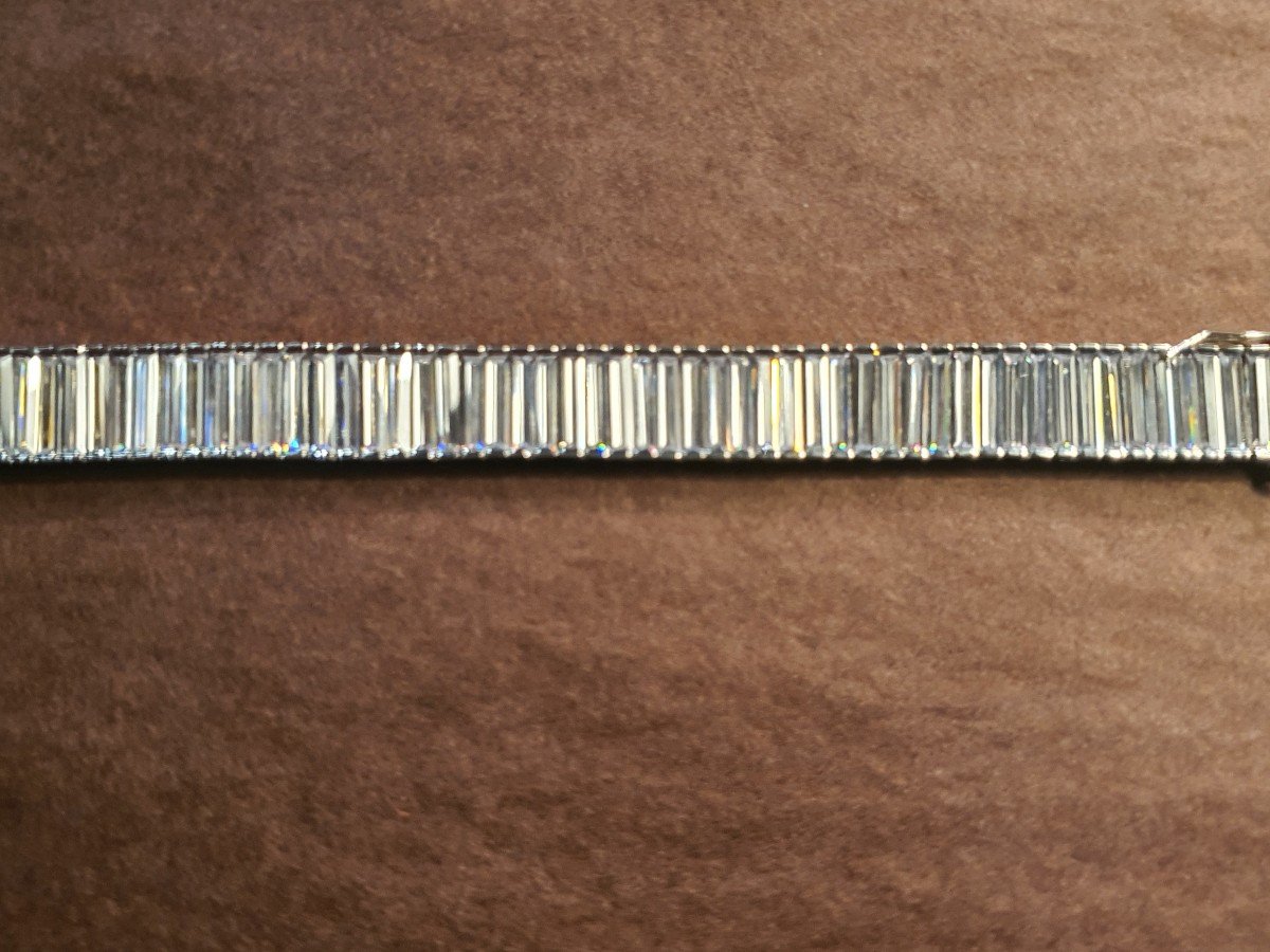 Silver Baguette/zircon Bracelet-photo-5