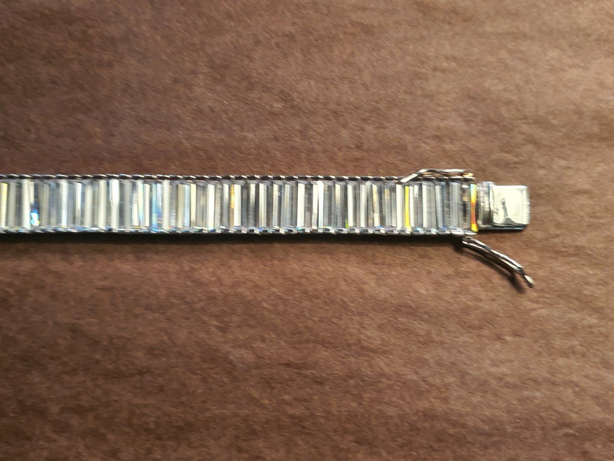 Silver Baguette/zircon Bracelet-photo-6