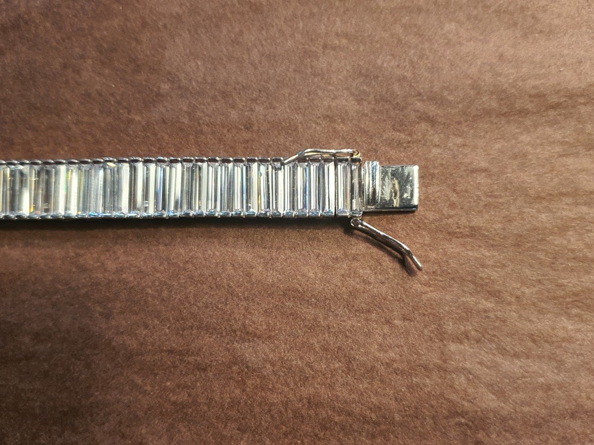 Silver Baguette/zircon Bracelet-photo-7