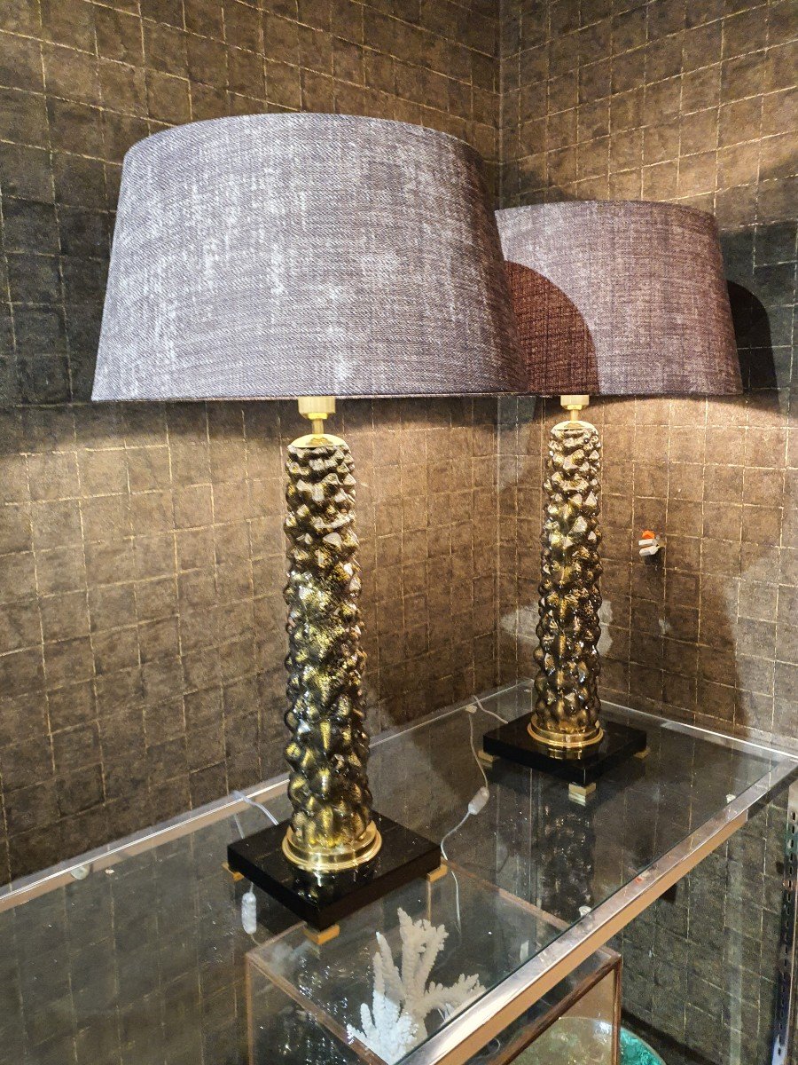 Pairs Of Black/beige Lamps-photo-1