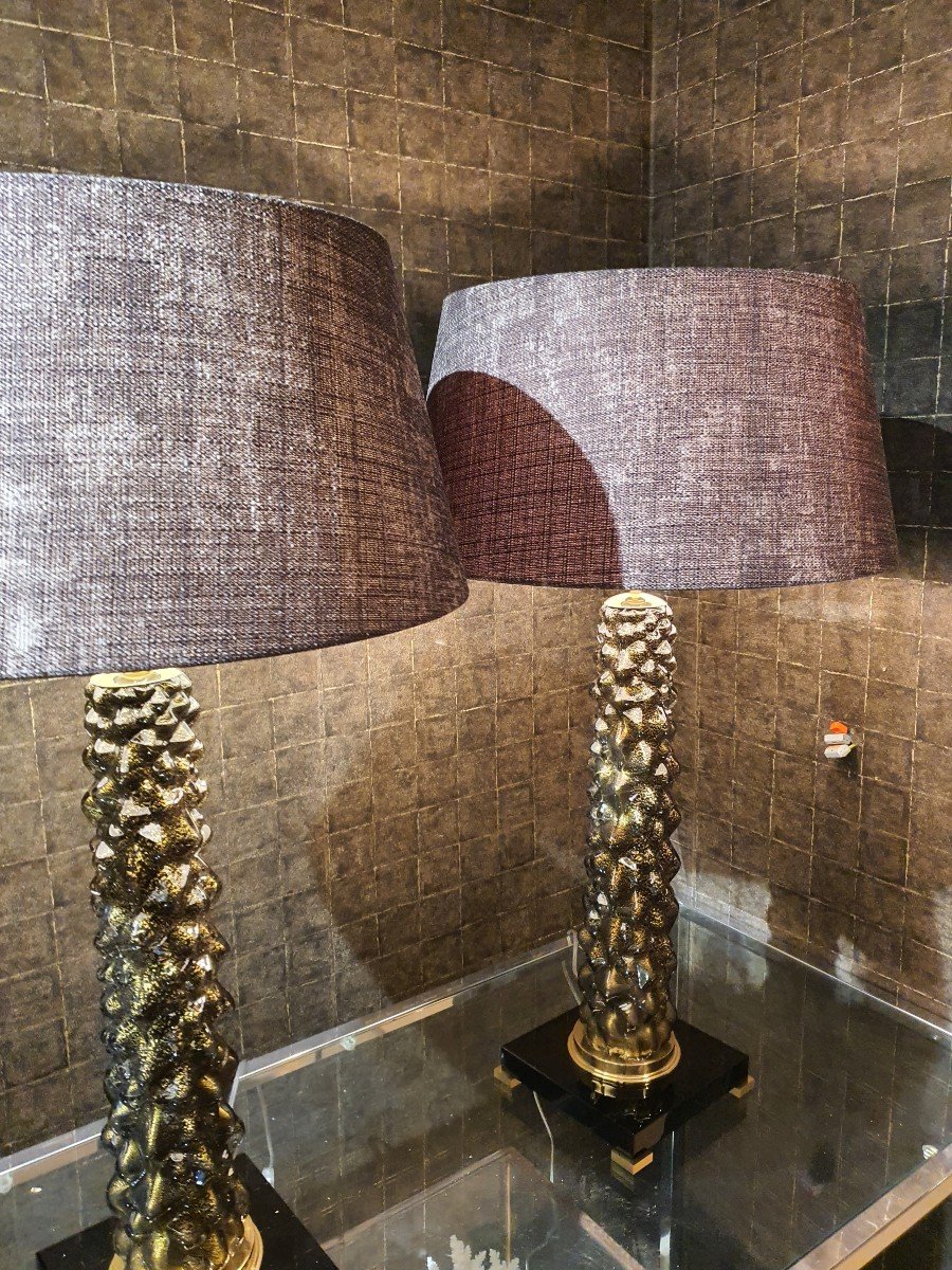 Pairs Of Black/beige Lamps-photo-2