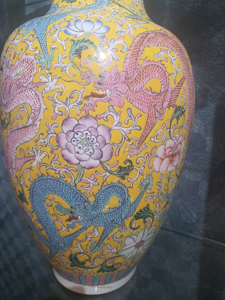 China Famille Jaune Vase-photo-4