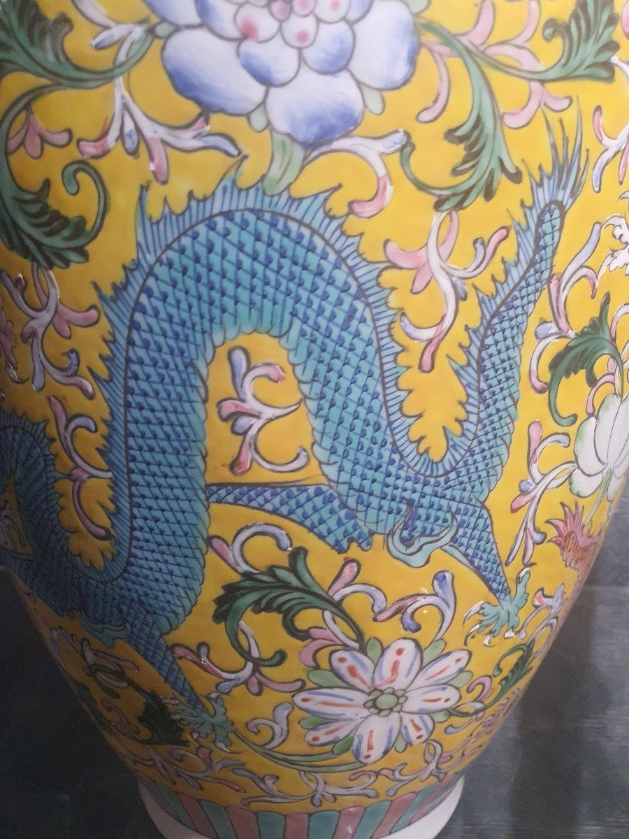 China Famille Jaune Vase-photo-7