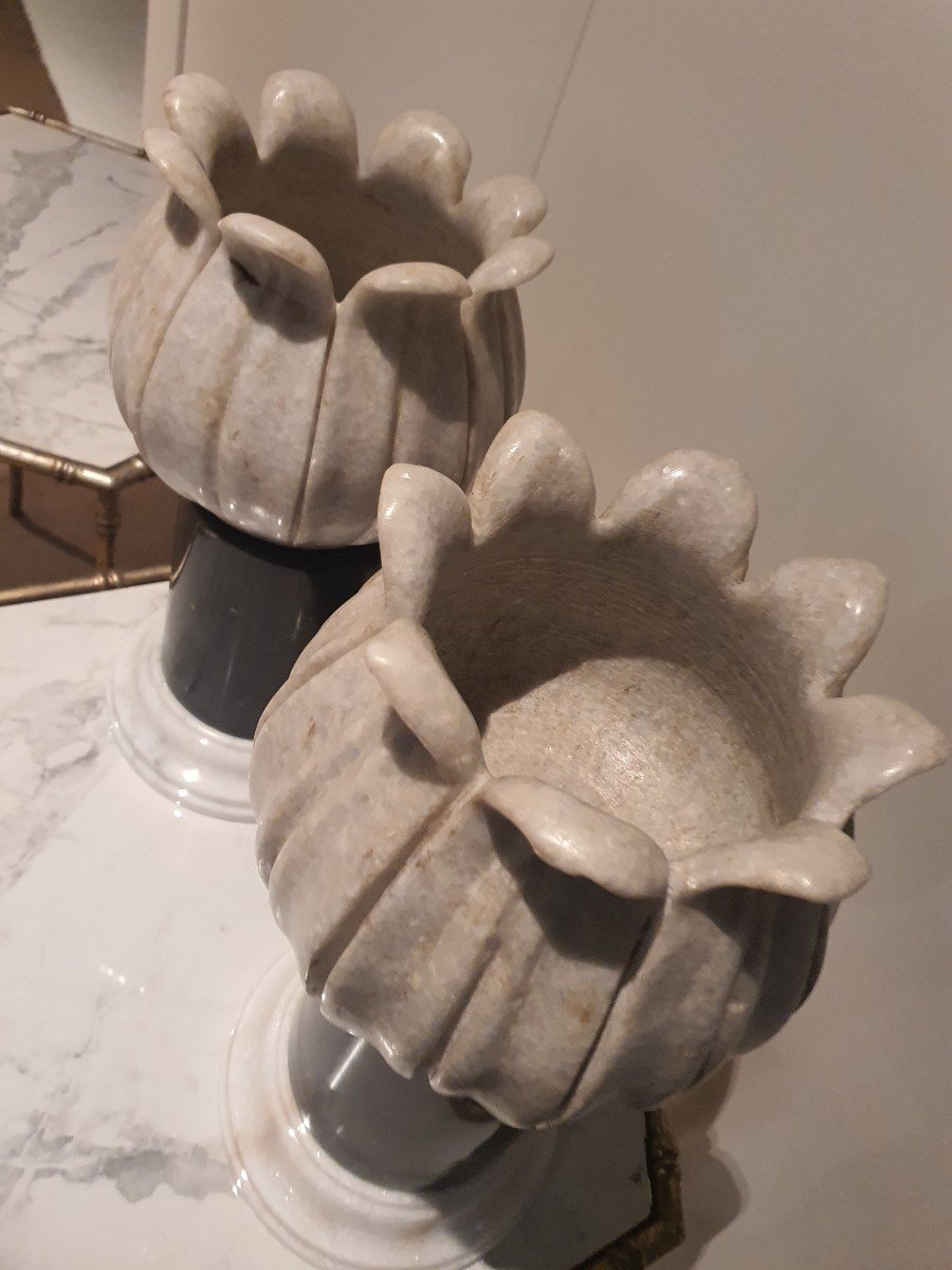 Pair Of Marble Planters-photo-4