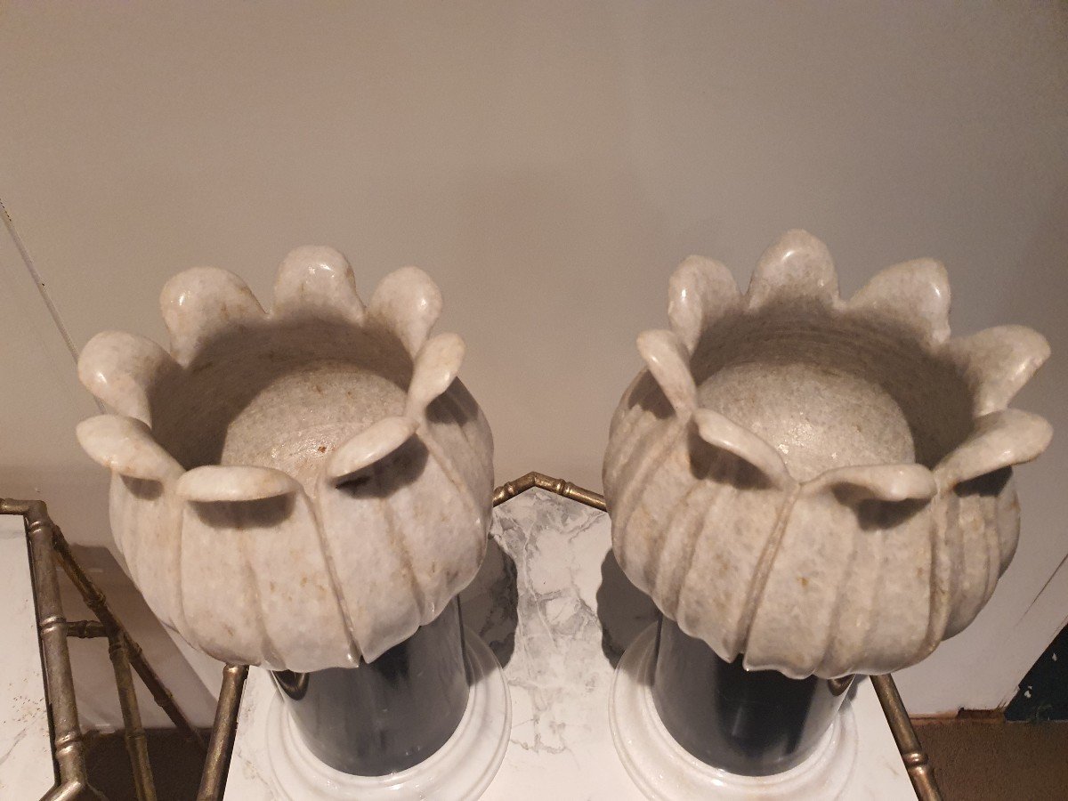 Pair Of Marble Planters-photo-3