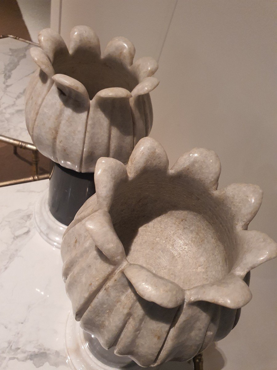 Pair Of Marble Planters-photo-5