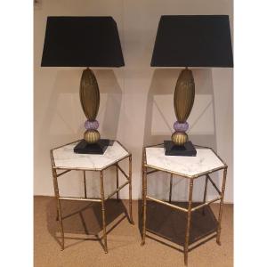 Pair Of Lamps Signed Italy