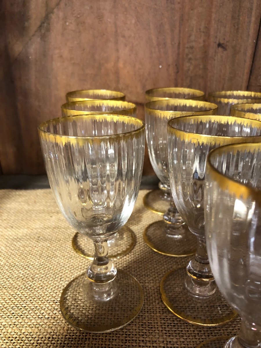 Series Of 18 Crystal Glasses, Daum, Circa 1900-photo-3