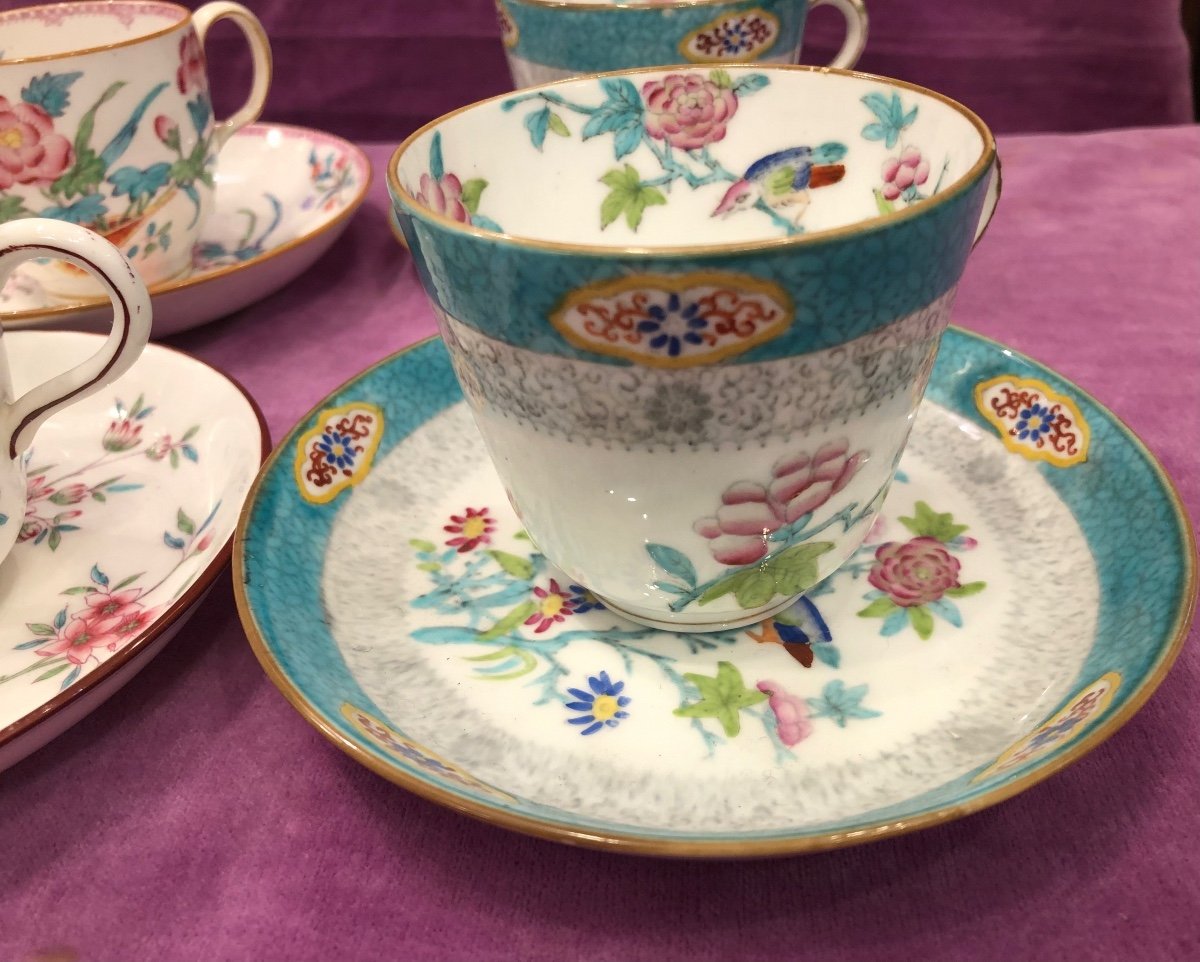 Série de 6 Tasses à Café,porcelaine de Minton, XIXème Siècle -photo-3