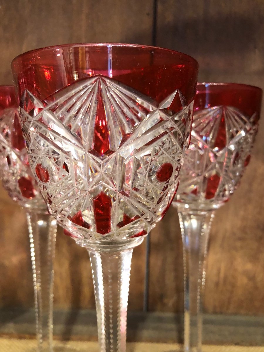 Set Of 6 Baccarat Wine Glasses, Lagny, 20th Century -photo-2