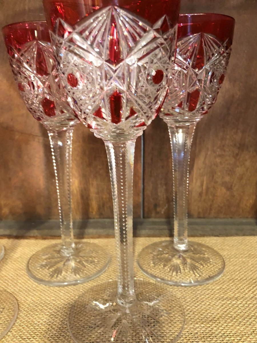 Set Of 6 Baccarat Wine Glasses, Lagny, 20th Century -photo-4