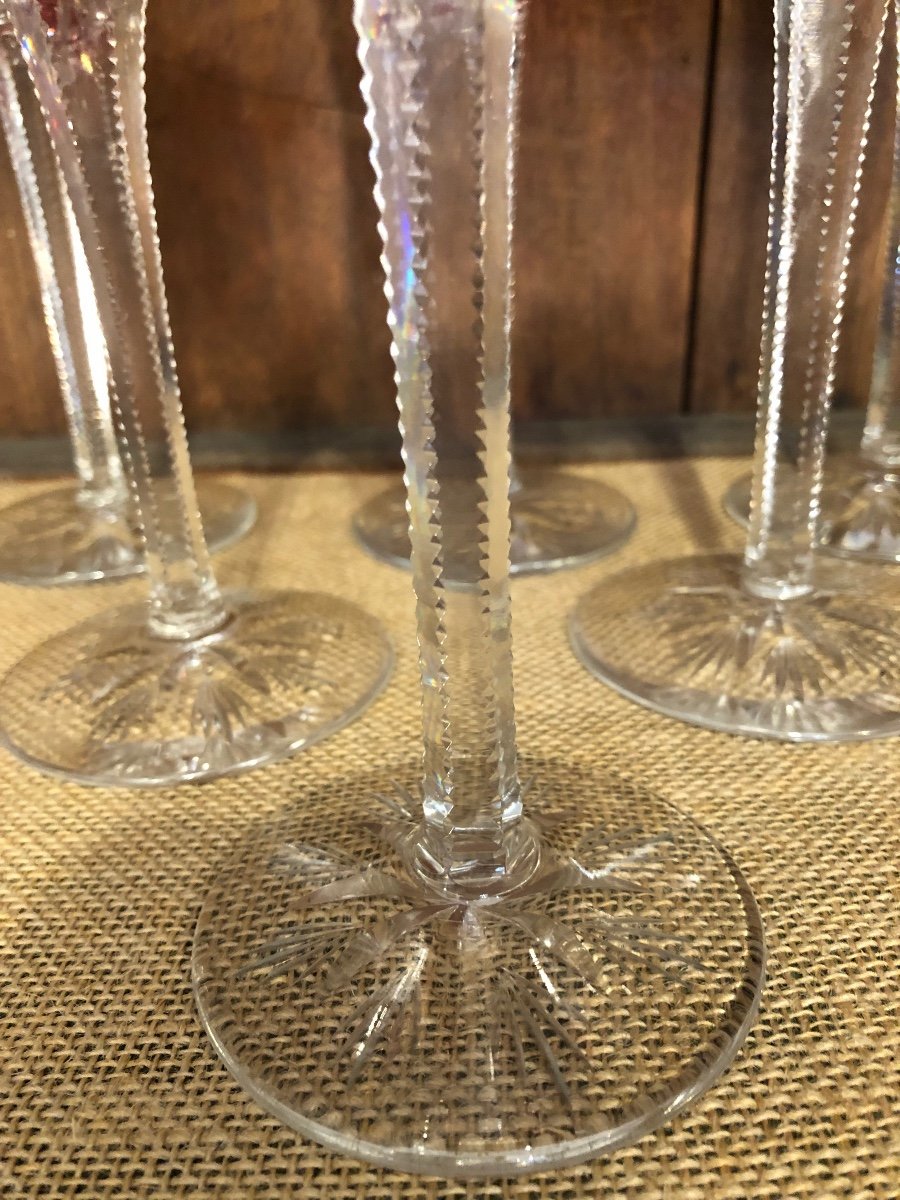 Set Of 6 Baccarat Wine Glasses, Lagny, 20th Century -photo-3