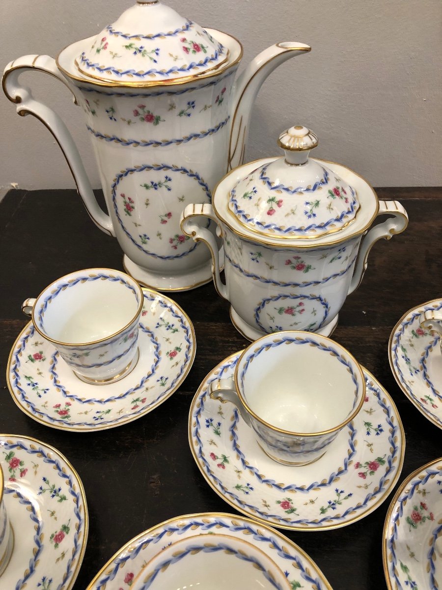 Service à Café,porcelaine de Limoges Bernardaud,artois Bleu -photo-2