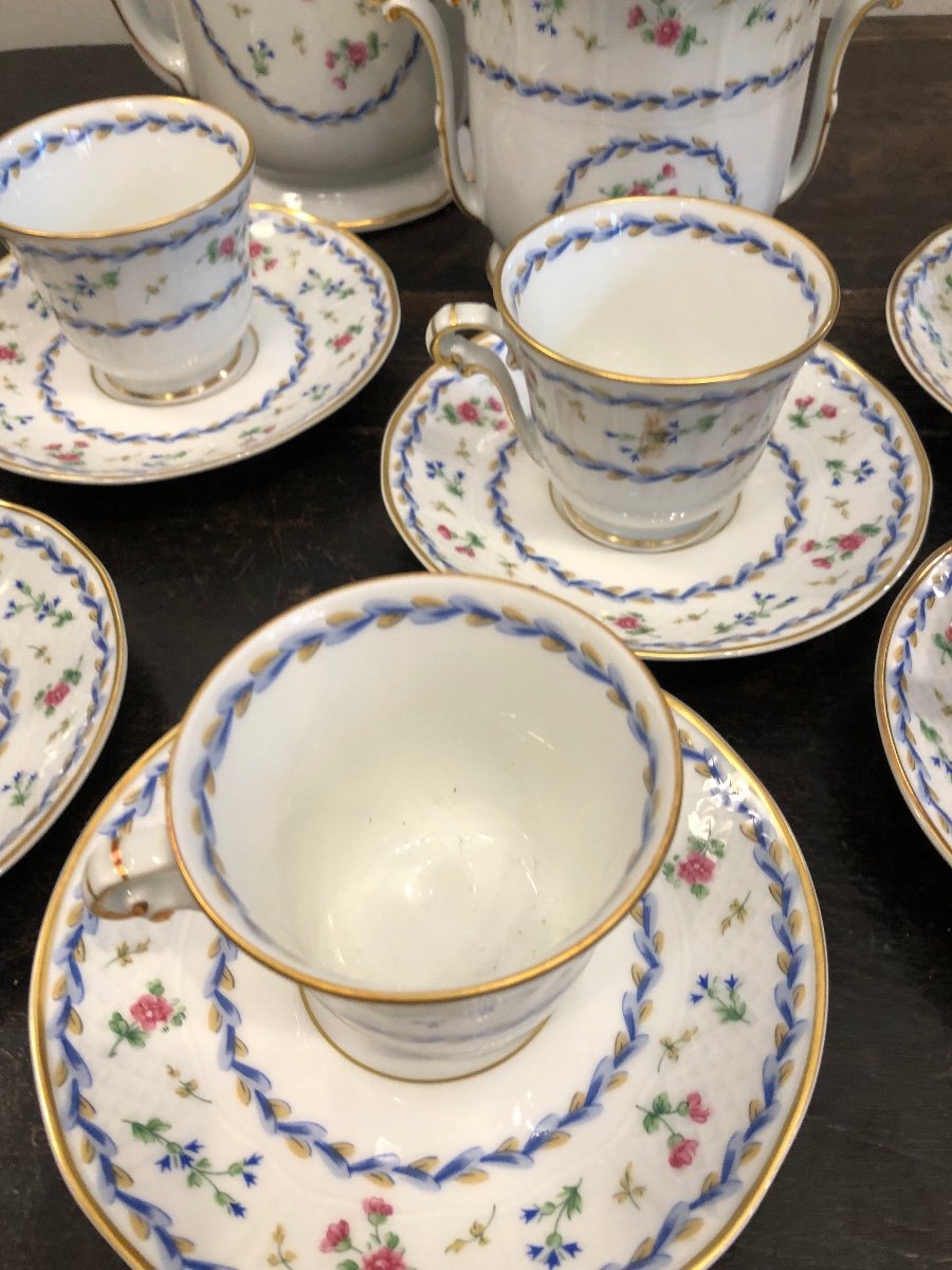 Service à Café,porcelaine de Limoges Bernardaud,artois Bleu -photo-3