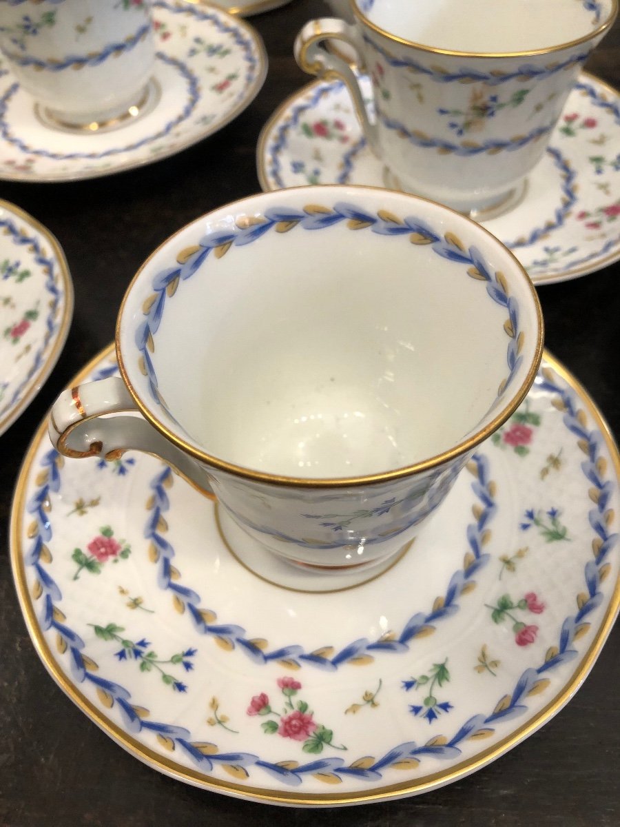 Service à Café,porcelaine de Limoges Bernardaud,artois Bleu -photo-2