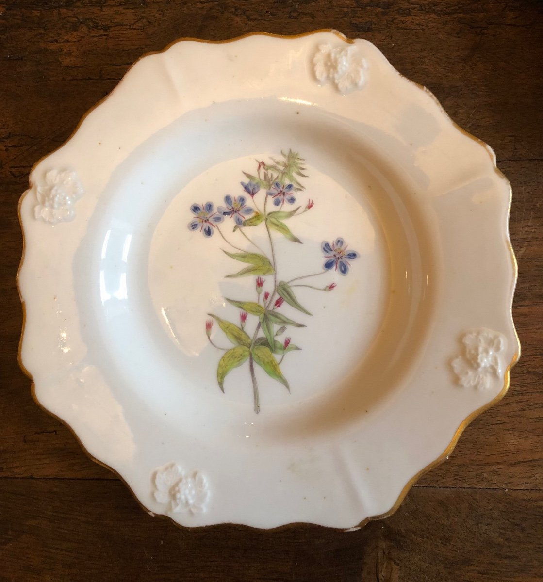 Set Of 8 Porcelain Plates, England, 9th Century -photo-2