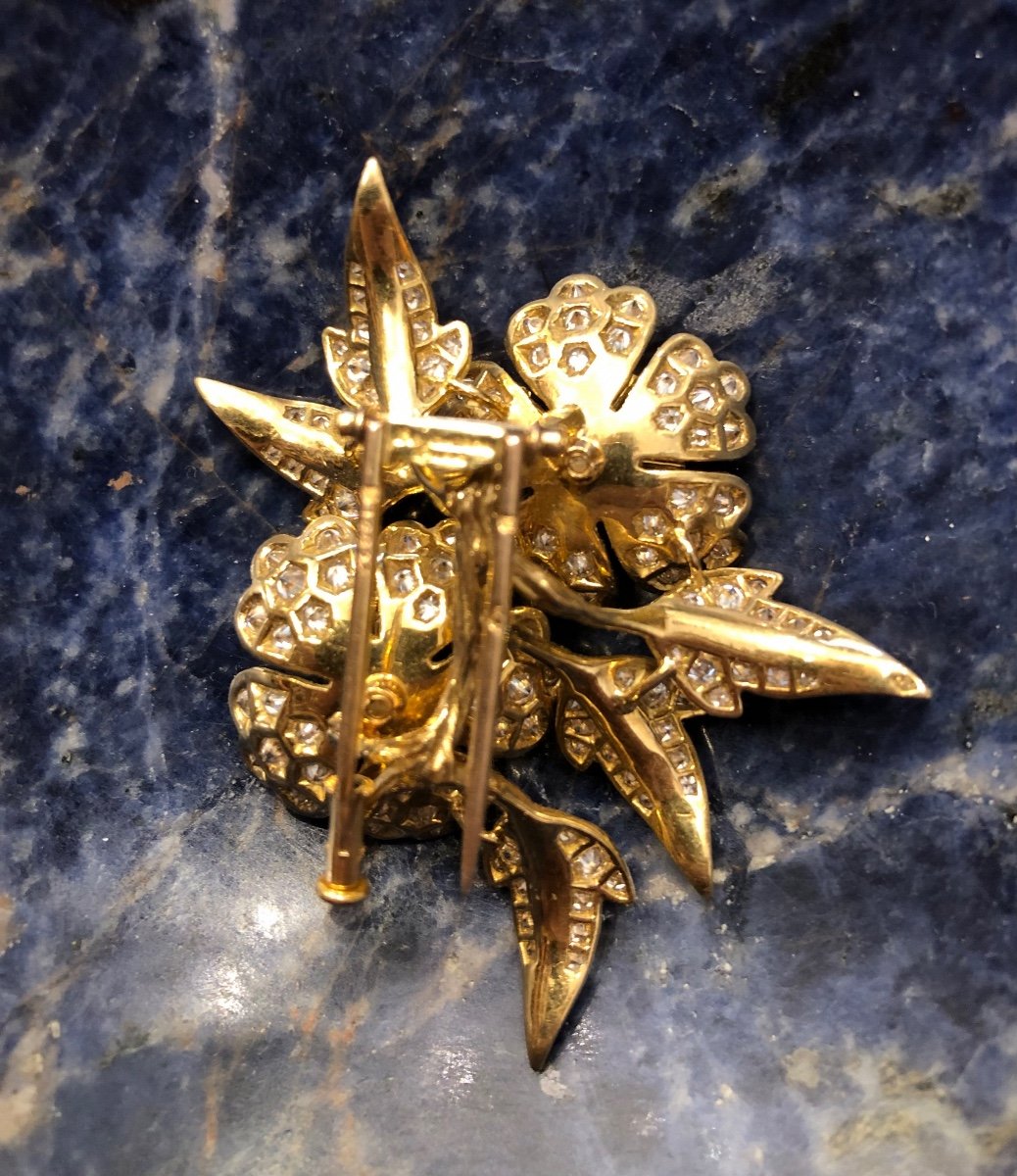 Yellow Gold And Diamond Brooch, Boucheron, Circa 1960/70-photo-3