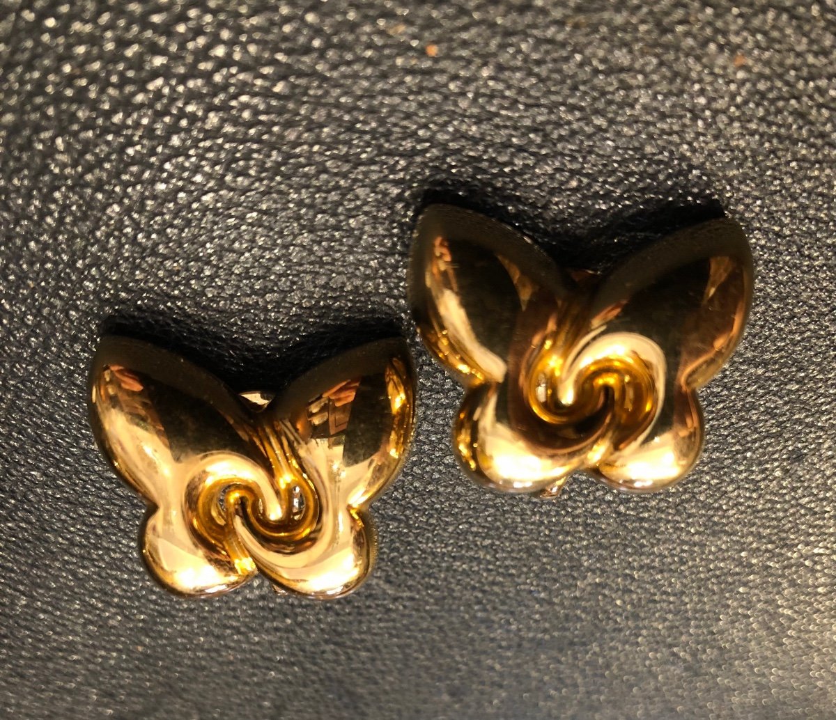 Pair Of Yellow Gold Earrings, Bulgari, 20th Century 