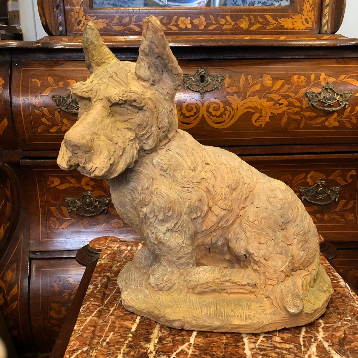 Terracotta Dog Sculpture, 20th Century 